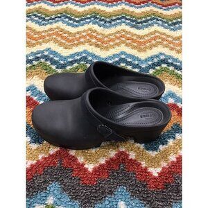 Woman’s Black Crocks Backless Size 11W
